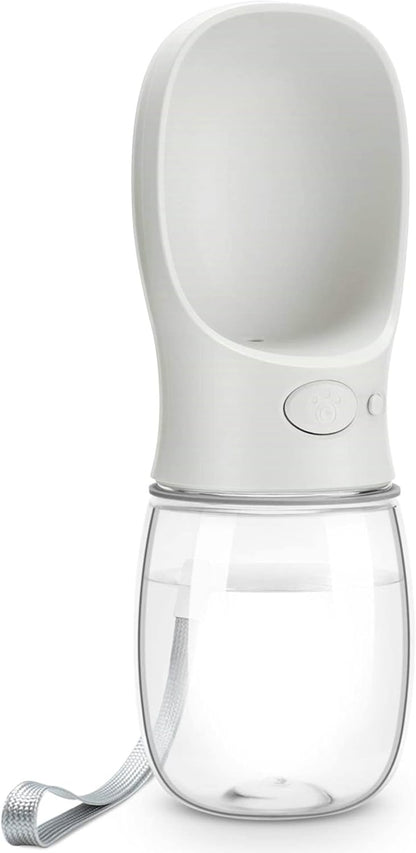 DEYACE Dog Water Bottle, Leak Proof Portable Pet Water Bottles for Dogs, Puppy Water Dispenser with Drinking Feeder for Travel (Milk White 12Oz)