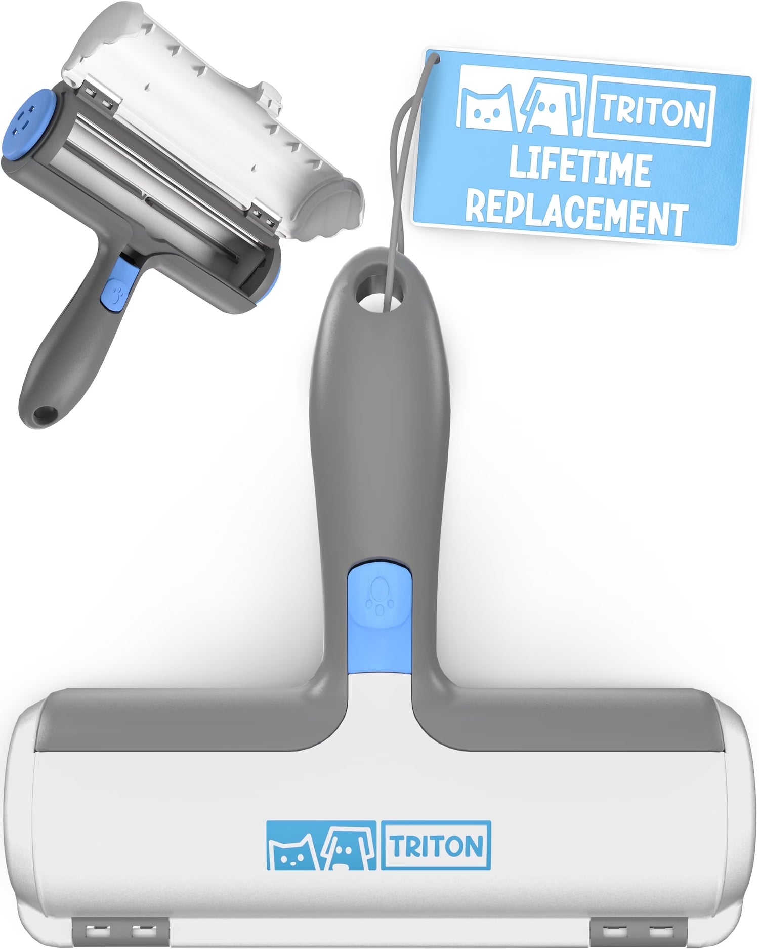 Triton Pet Hair Remover Roller - Reusable Fur Removal Tool for Furniture, Bedding, Clothes, and Car